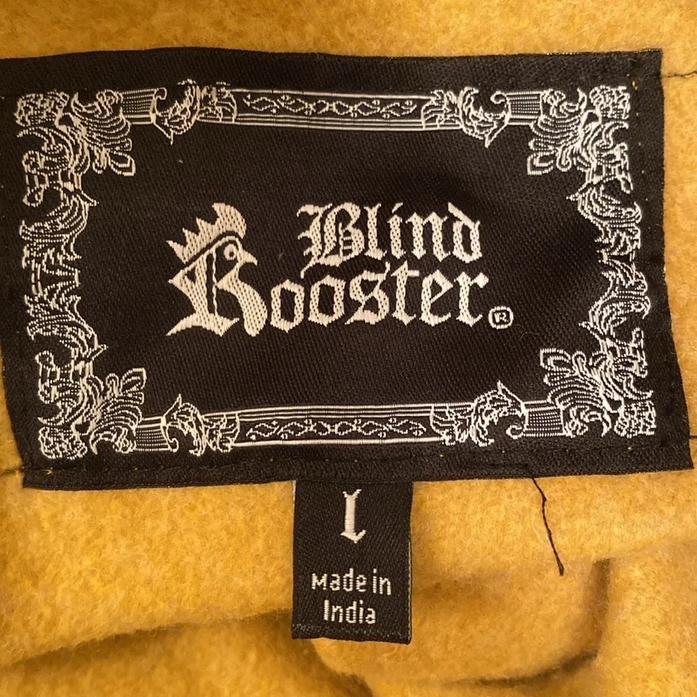 Blind Rooster Tiger Wraparound Graphic Sweatshirt Hoodie Mustard Yellow LARGE - Picture 7 of 7